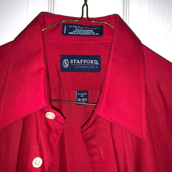 LIKE NEW Red Stafford Button-Down - Picture 2 of 3